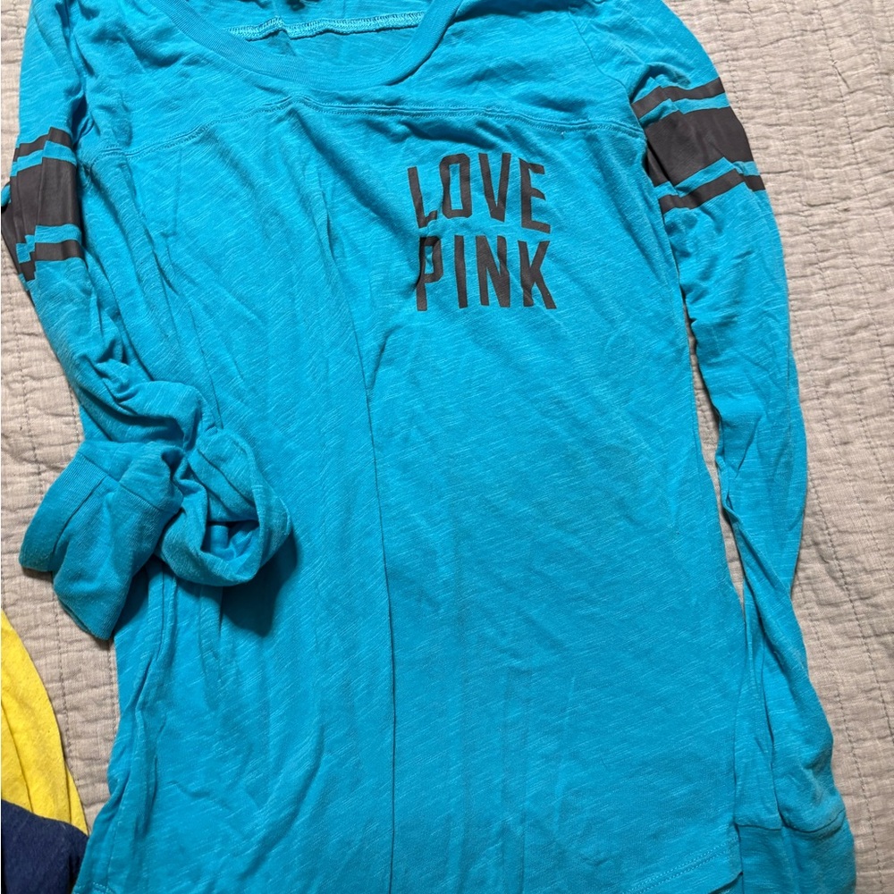 PINK Victoria's Secret Kids Turquoise Long Sleeve Tee